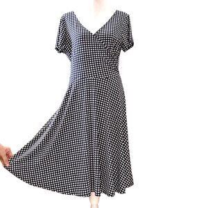 Kaileigh Slinky Knit Dress Gingham Check Blue White S?